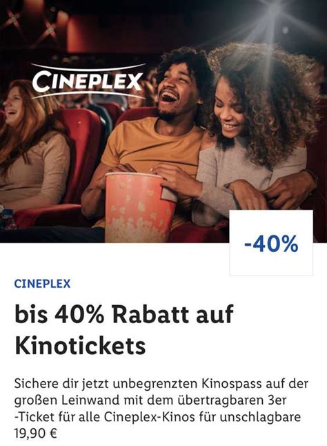 Lidl Plus Cineplex 3er Ticket 3 Kinotickets Für 1990€ übertragbar Mydealz