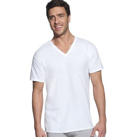 Hanes Hanes Classic Mens White V Neck T Shirt P6 7880w6 Walmart