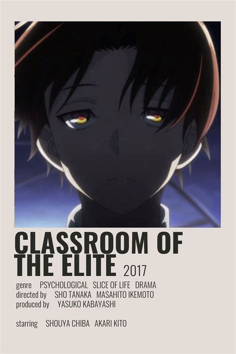 Classroom Of The Elite Minimalistic Anime Poster In 2021 Anime