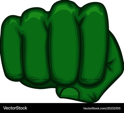 Green Fist Hulk Superhero On A White Royalty Free Vector