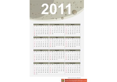 2011 Vector Calendars Vector Freebie