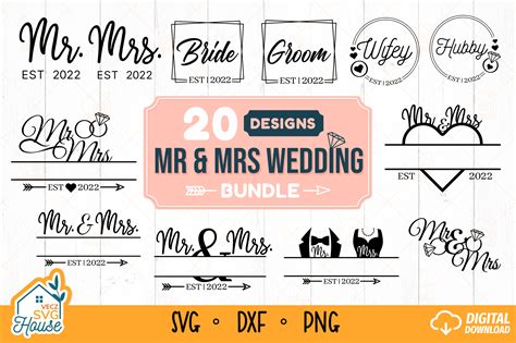 Mr And Mrs Wedding Sign 2022 Svg Bundle Graphic By Veczsvghouse