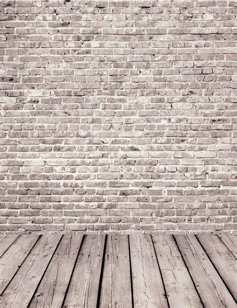 Gray Red Brick Wall Texture With Senior Wood Floor Backdrop For