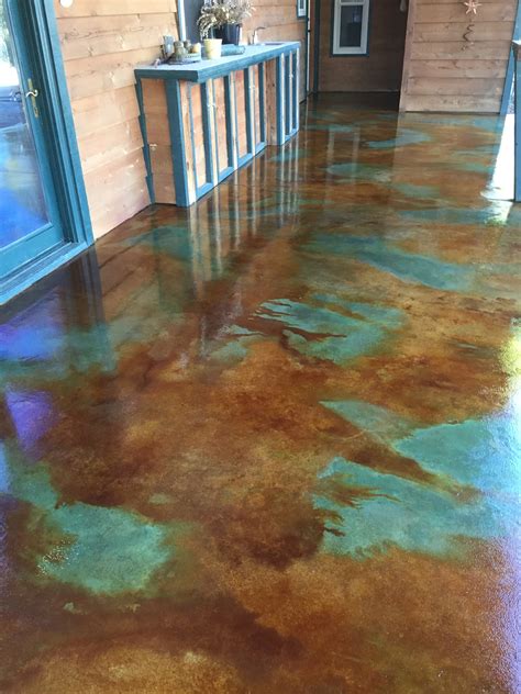 Patio canopy with mosquito netting. Stained concrete-patio-tidepool 2 - Surface Solutions ...