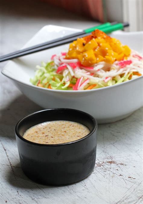 Japanese Style Salad With Roasted Sesame Dressing
