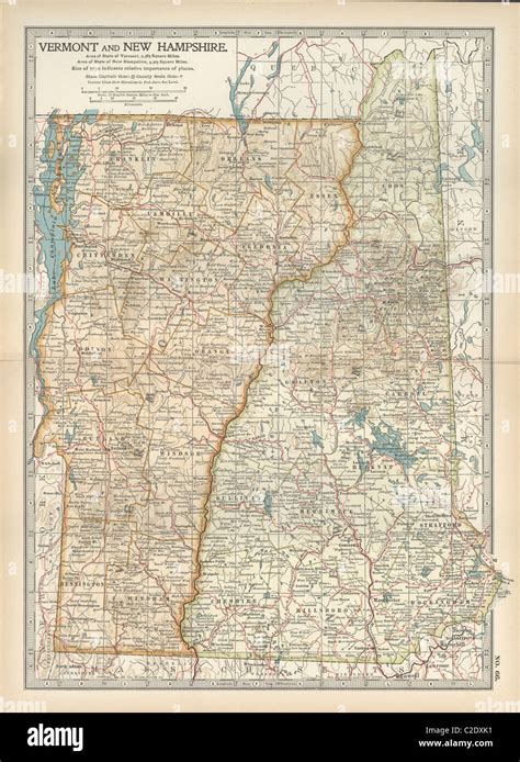 Map Of Vermont And New Hampshire Stock Photo Alamy