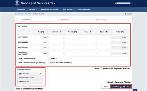 How To Create Gst Payment Challan