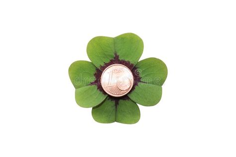 Lucky Clover With One Cent Stock Photo Image Of Year 195180886