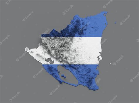 Mapa De Nicaragua Bandera Relieve Sombreado Mapa De Altura De Color