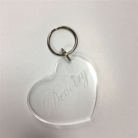 Acrylic Heart Keychain Engraved