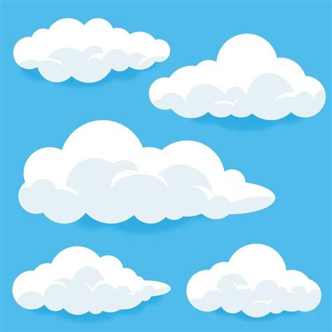 Conjunto De Nubes De Dibujos Animados En El Cielo Dibujos De Nubes