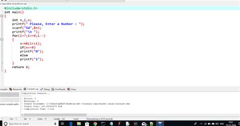 Print Binary Equivalent Of A Decimal Number Using Bitwise Operator In C Language