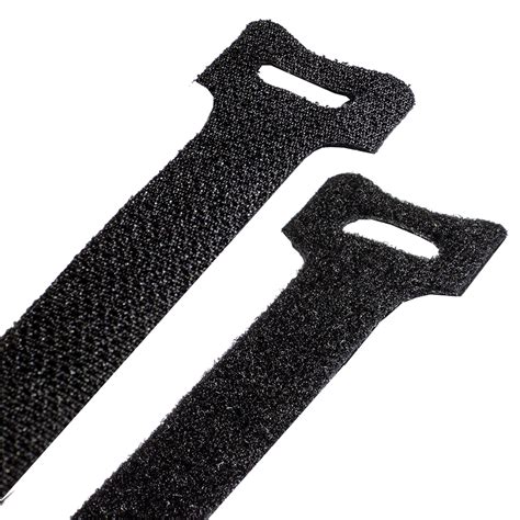 Velcro Straps Black 300mm Long X 25mm Wide Pack 75 Kt Cables