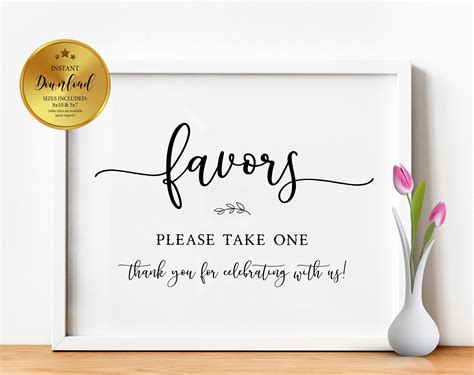 Wedding Favors Sign Printables Printable Word Searches