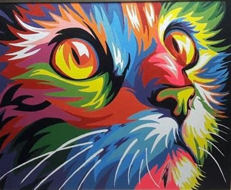 Tela pintada Gato colorido no Elo7 | Galeria 138 (D43DE4)