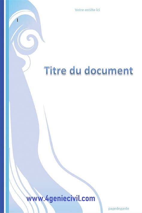 Exemple De Page De Garde Pfe Word Novo Exemplo Images