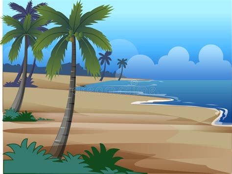 Tropical Beach Scenery Stock Vector Illustration Of Outdoors 249135273
