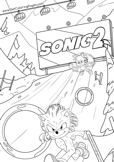 Sonic The Hedgehog 2 Movie Coloring Page The Hedgehog 2 Coloring Page