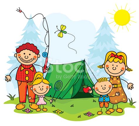 When you're camping with kids, it's good to make time for exploration, but it helps to have a few ideas on deck to postpone boredom when it. Family Camping Kids Stock Vector - FreeImages.com