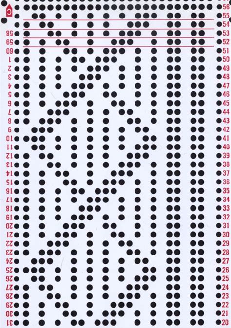 24 stitch punch card patterns knitting machine punch cards etsy