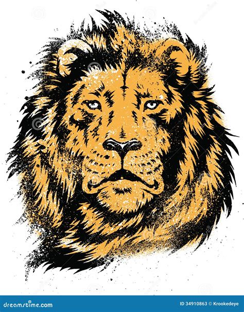 Lion Head Stencil Vector 34910863