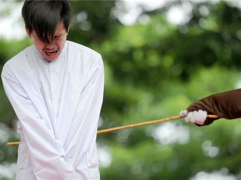 ‘it Was A Necessary Deterrent Two Men In Indonesia Publicly Caned 83
