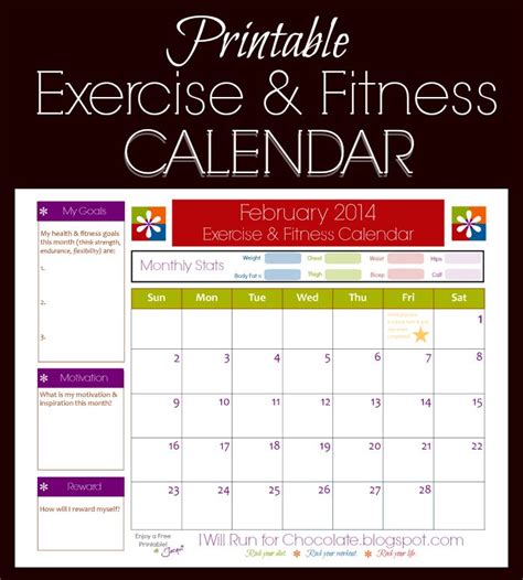 9 Free Workout Calendar Templates To Plan Your Exercise Habit New And Improved Printable