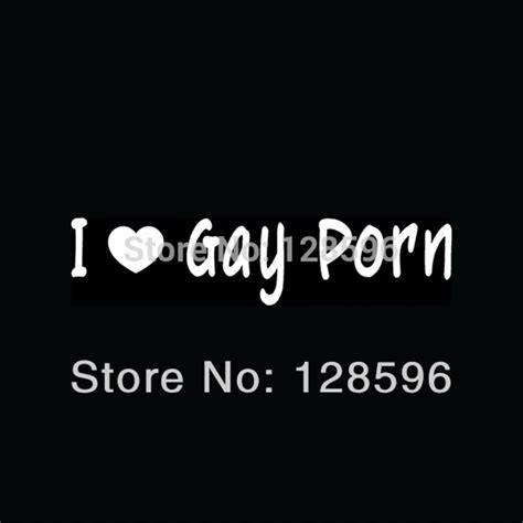hotmeini i love gay porn sticker prank funny vinyl for car window decal homosexual joke heart