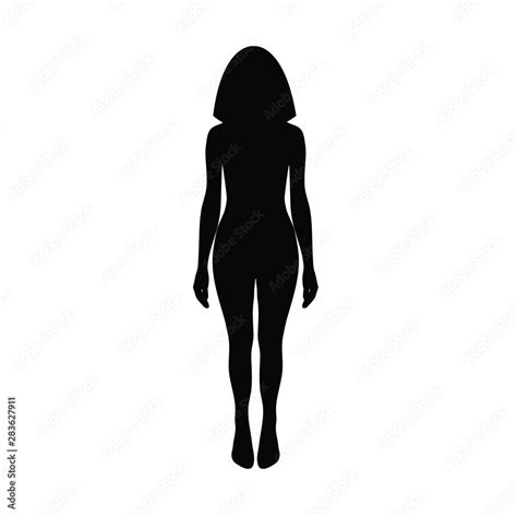 Naked Girl Silhouette Woman Silhouette Isolated On White Background