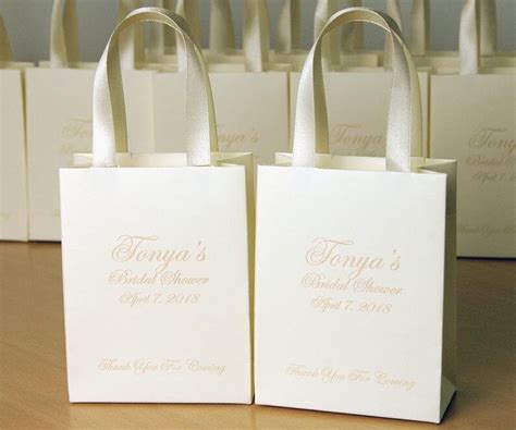 25 Bridal Shower T Bags With Satin Ribbon Handles And Your Etsy