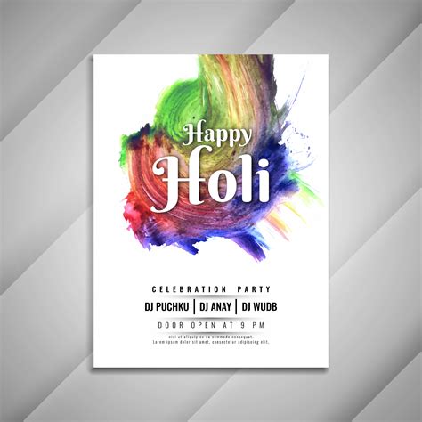 Holi Party Invite Vector Art Icons And Graphics For Free Download