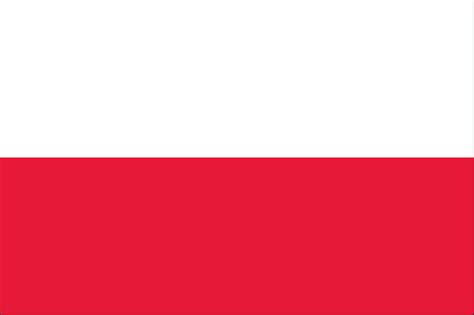 The top band is white and the bottom band is red. Poland Flag