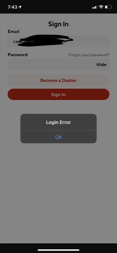 Login Error Dasher Login Portal 2023