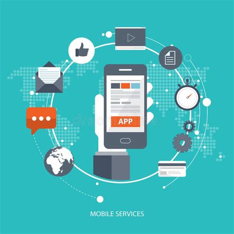 Mobile Applications Concept Hand With Mobile Phone Flat Vector