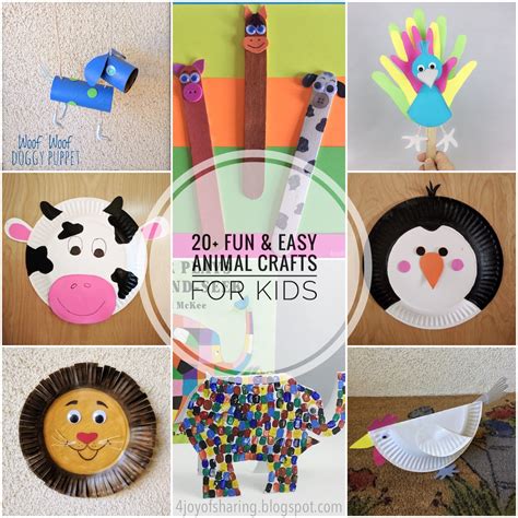 20 Fun And Easy Animal Crafts For Kids The Joy Of Sharing