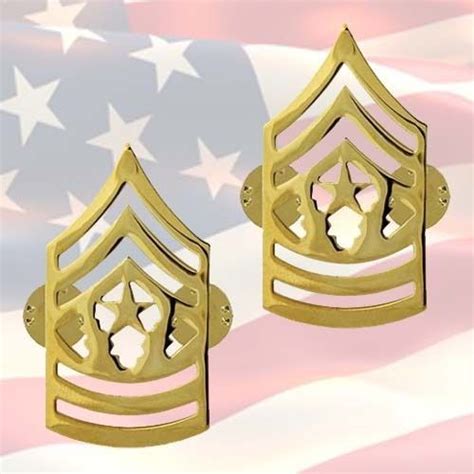 Us Army Command Sergeant Major Chevrons Pair 22k Gold Plated