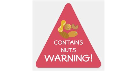 Contains Nuts Food Allergy Alert Stickers Zazzle