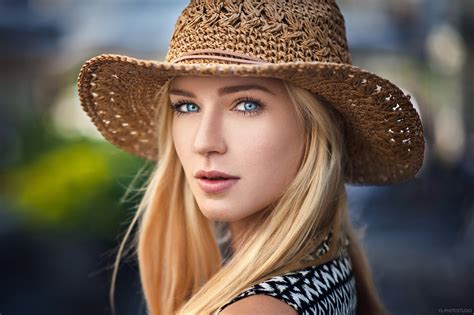 Women Hat Looking At Viewer Millinery Lods Franck Blonde Portrait