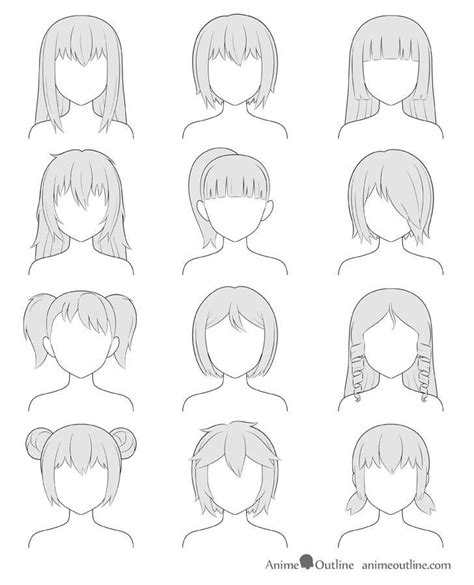How To Draw Female Anime Hair Step By Step Hairstyle Dibujar Ropa