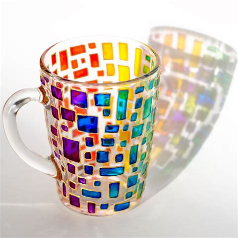 Rainbow Mug Modern Mug Stain Glass Rainbow Mug Multi Color Etsy