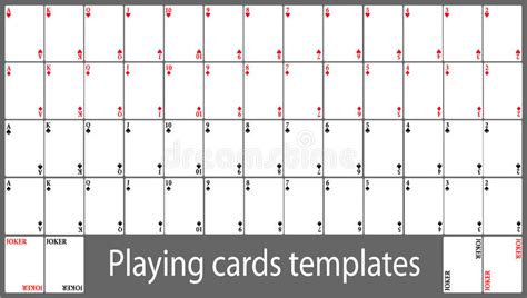 Playing Cards Template Set Stock Vector Illustration Of