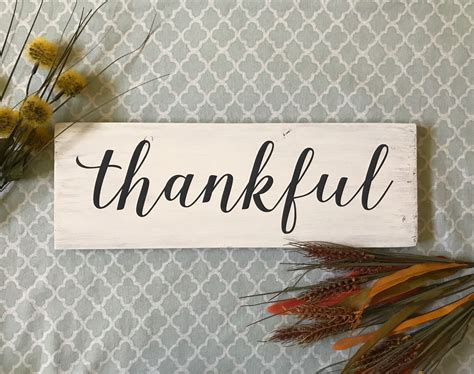 Thankful Sign Thankful Wood Sign Thankful Wooden Sign