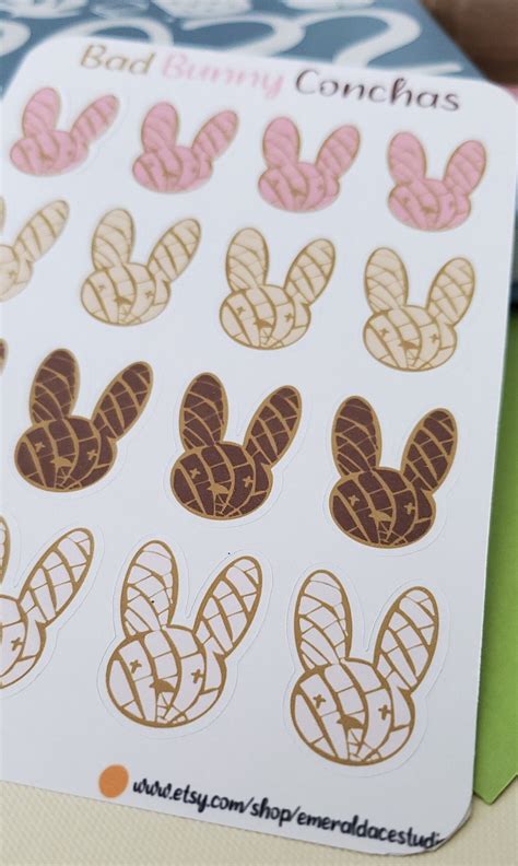 Bad Bunny Concha Sticker Sheet El Conejo Malo Stickers Bad Etsy