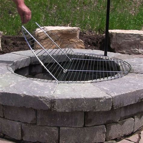 Foldable Round Chrome Plated Outdoor Fire Pit Cooking