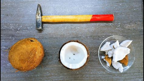 how to crack open a coconut at home quickly and easily youtube