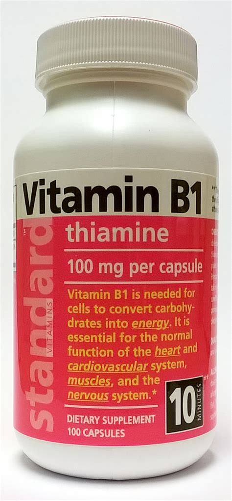 As mentioned above, all b vitamins act as cofactors for enzymes and play a vital. Vitamin B1 100 mg, 100 Capsules - Standard Vitamins