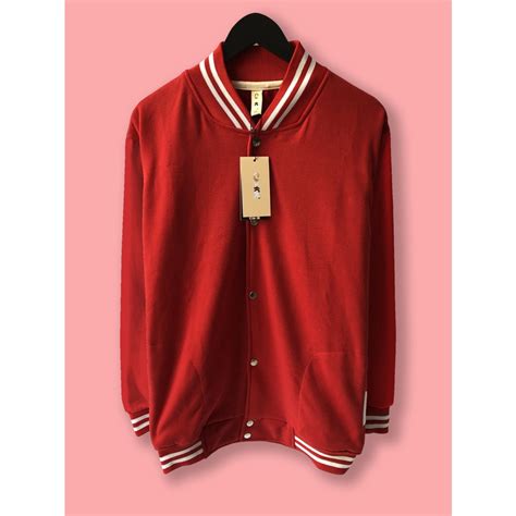Jual Jaket Baseball Varsity Polos Camoe Premium And Original Merah