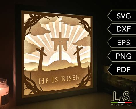 3D Easter Shadow Box Svg Layered Easter Light Box Svg Jesus - Etsy