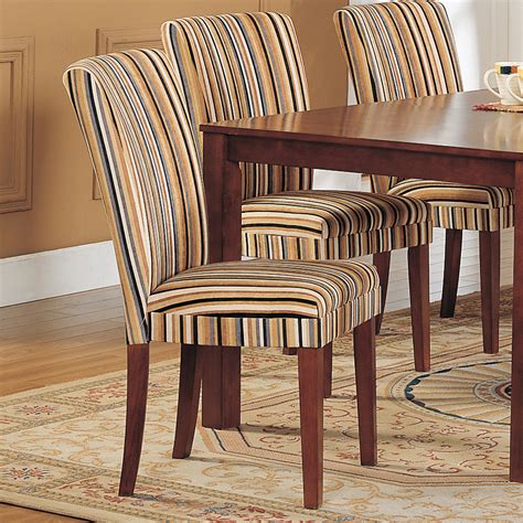 Shop our best selection of upholstered kitchen & dining room chairs to reflect your style and inspire your home. Oxford Creek Striped Upholstered Dining Chair (Set of 2 ...