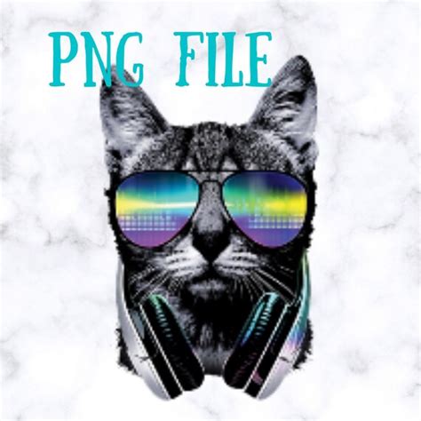 Cool Cat Png Cat Tshirt Graphic Design Digital Png Cat Etsy
